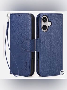 NWT~ iPhone 16 Wallet Wristlet Case w/ RFID Protection~ Blue